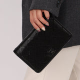 Chanel So Black Satin Crystal Studded Turnlock Wallet on Chain - FashioNica