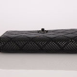 Chanel So Black Satin Crystal Studded Turnlock Wallet on Chain - FashioNica