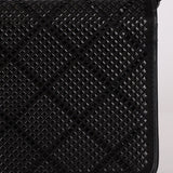 Chanel So Black Satin Crystal Studded Turnlock Wallet on Chain - FashioNica