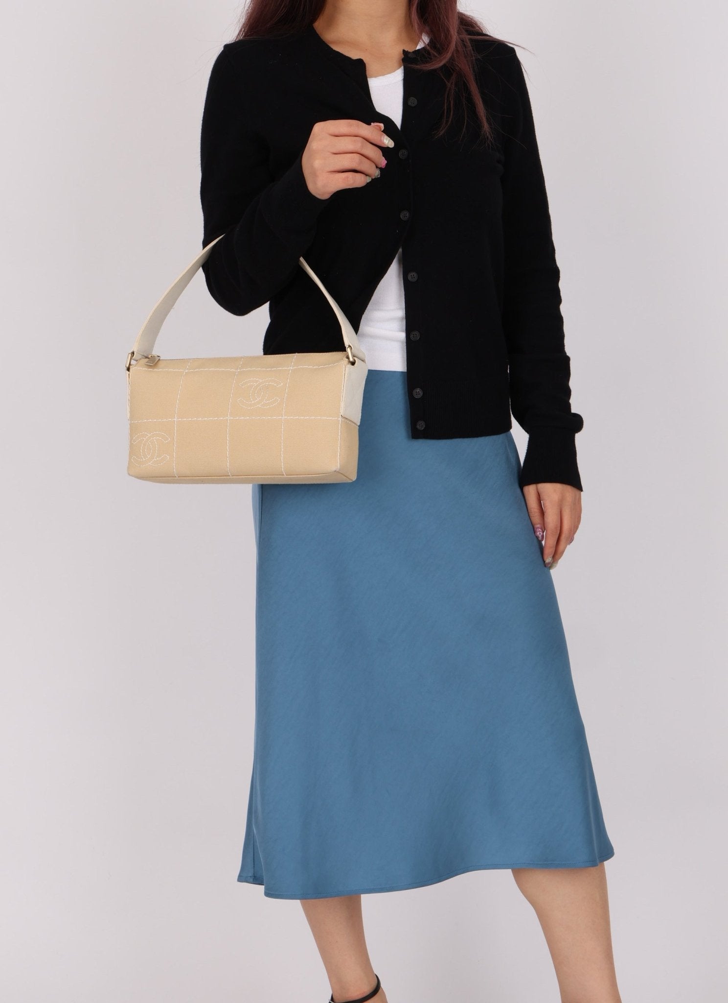 Chanel Spring 2003 Canvas Chocolate Bar Pochette - FashioNica