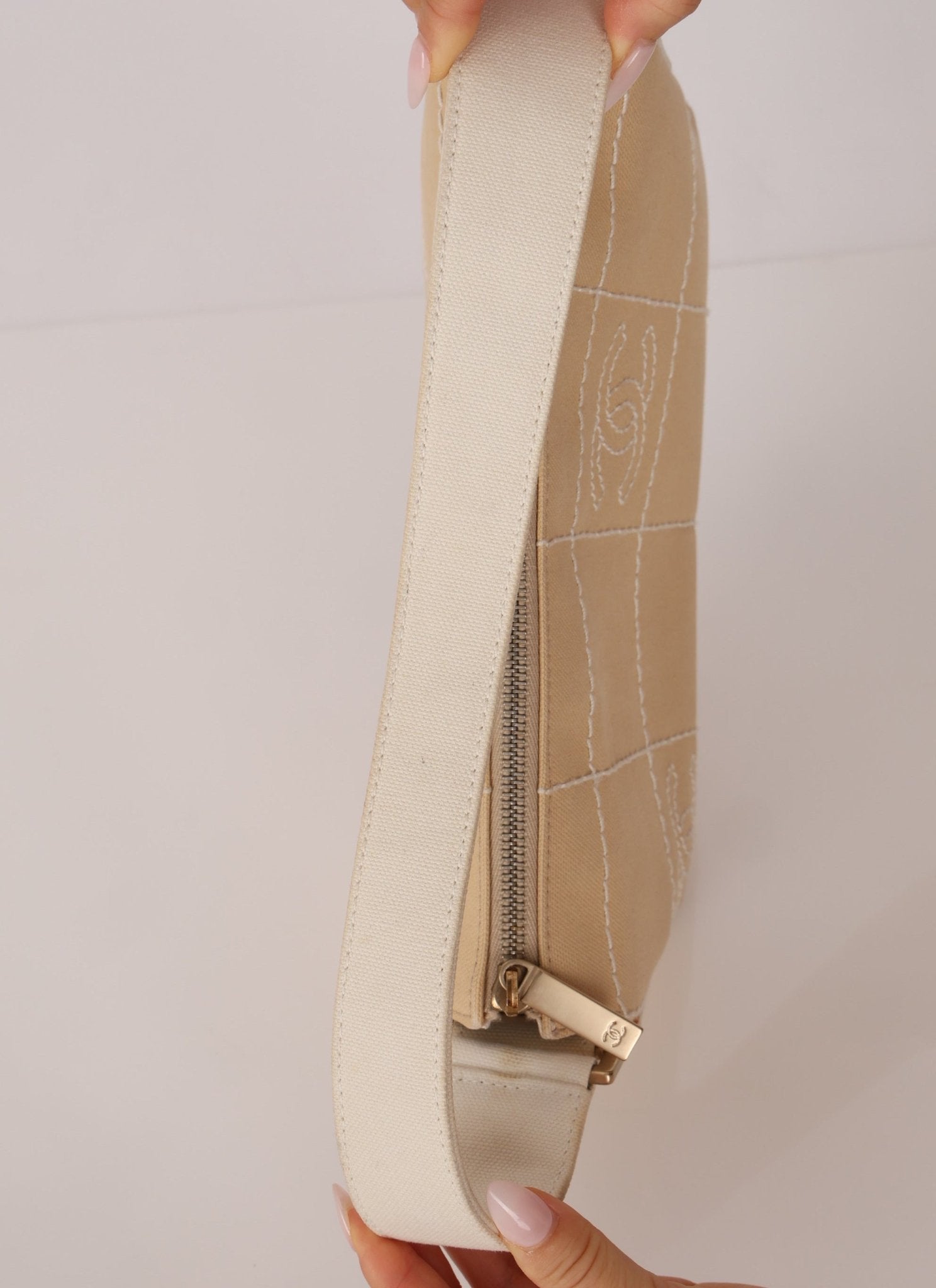 Chanel Spring 2003 Canvas Chocolate Bar Pochette - FashioNica