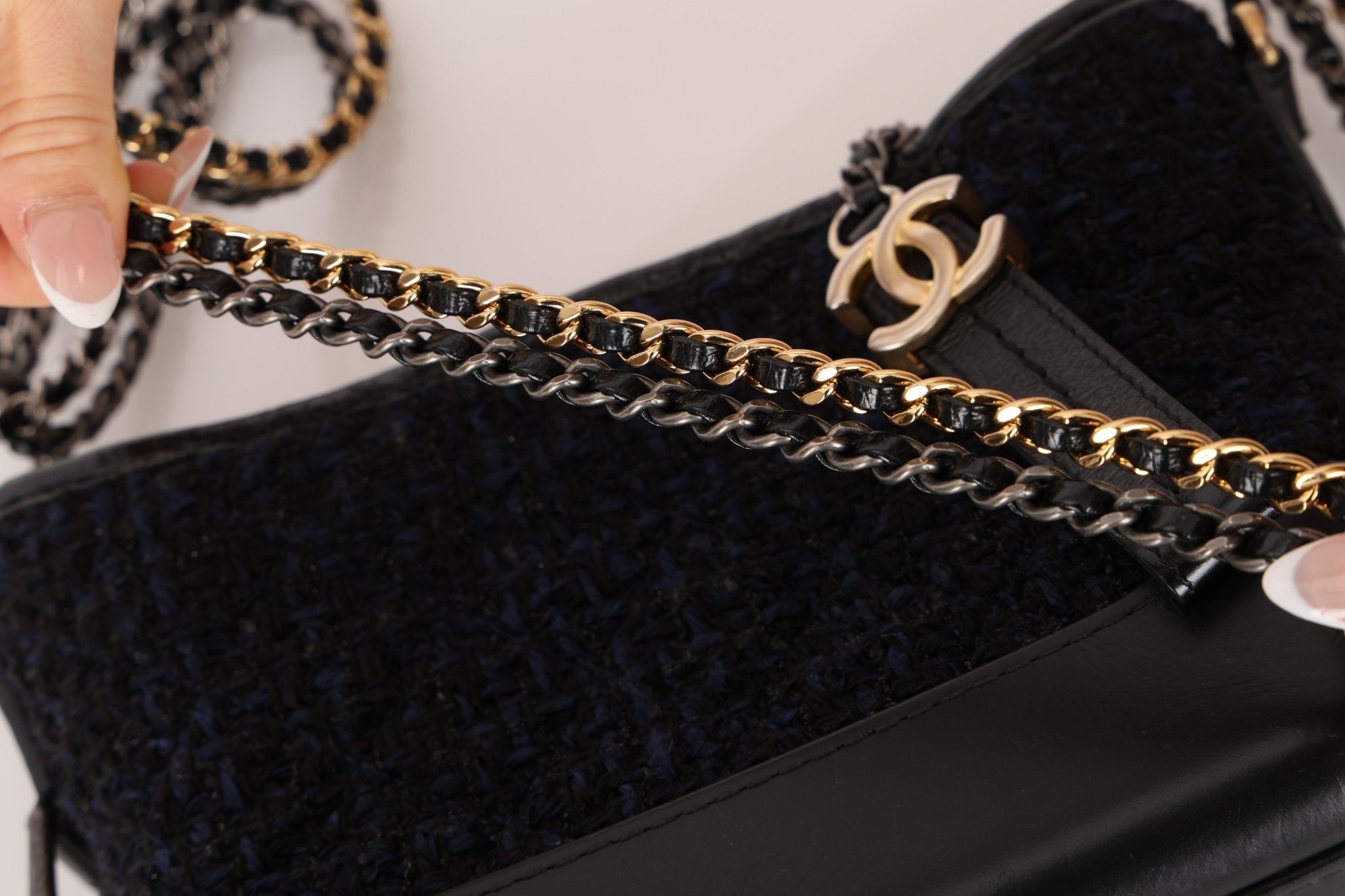Chanel Tweed Calfskin Small Gabrielle Hobo - FashioNica