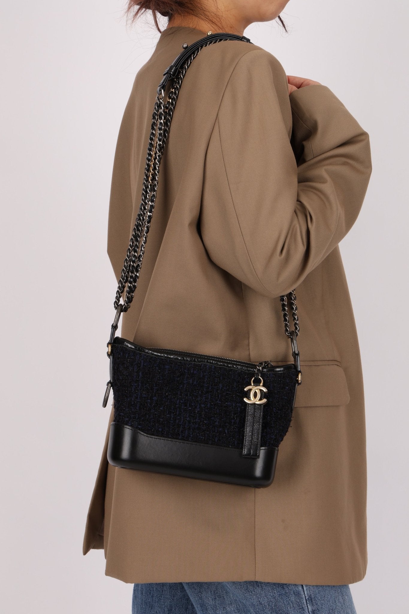 Chanel Tweed Calfskin Small Gabrielle Hobo - FashioNica