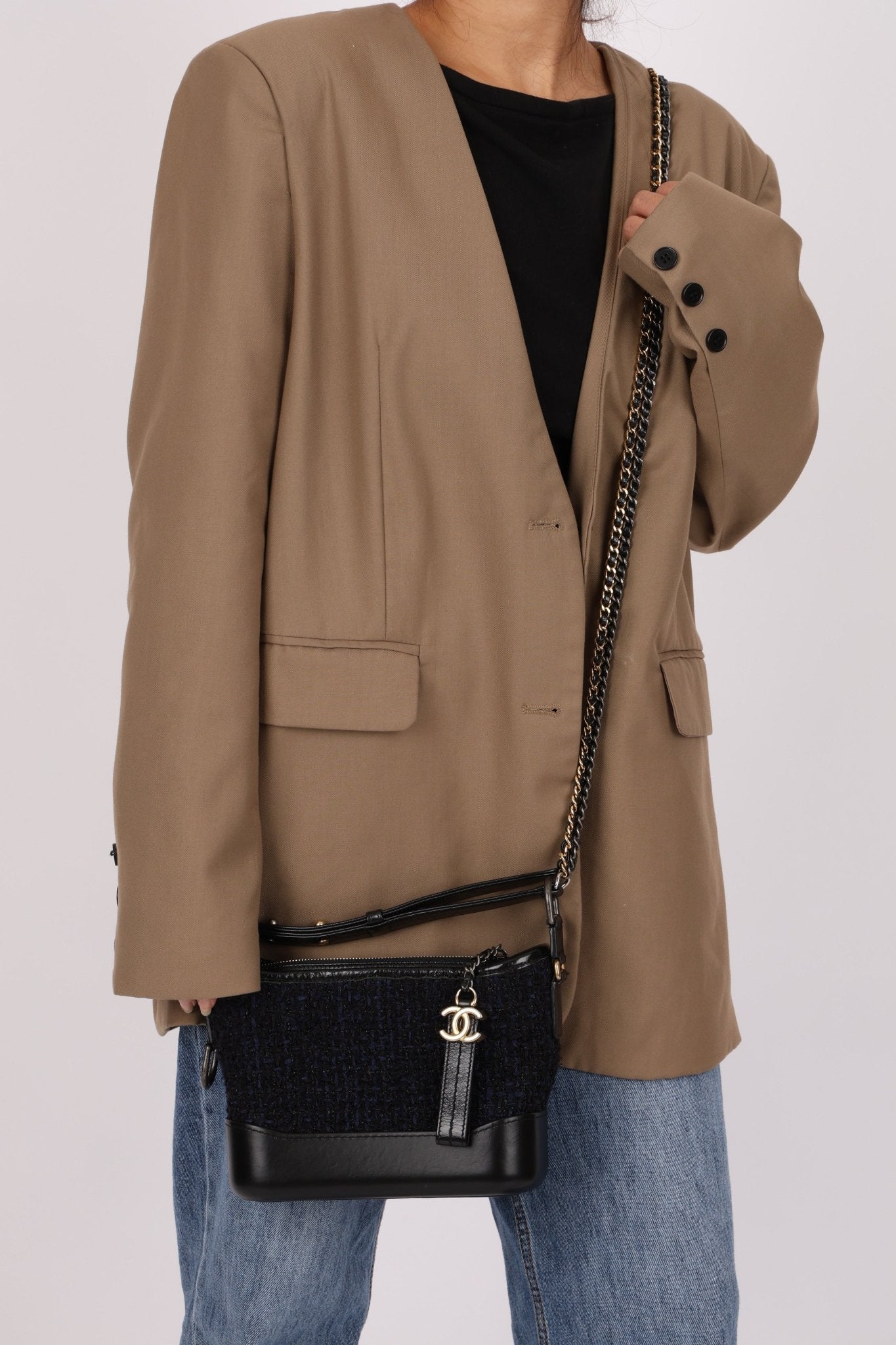 Chanel Tweed Calfskin Small Gabrielle Hobo - FashioNica