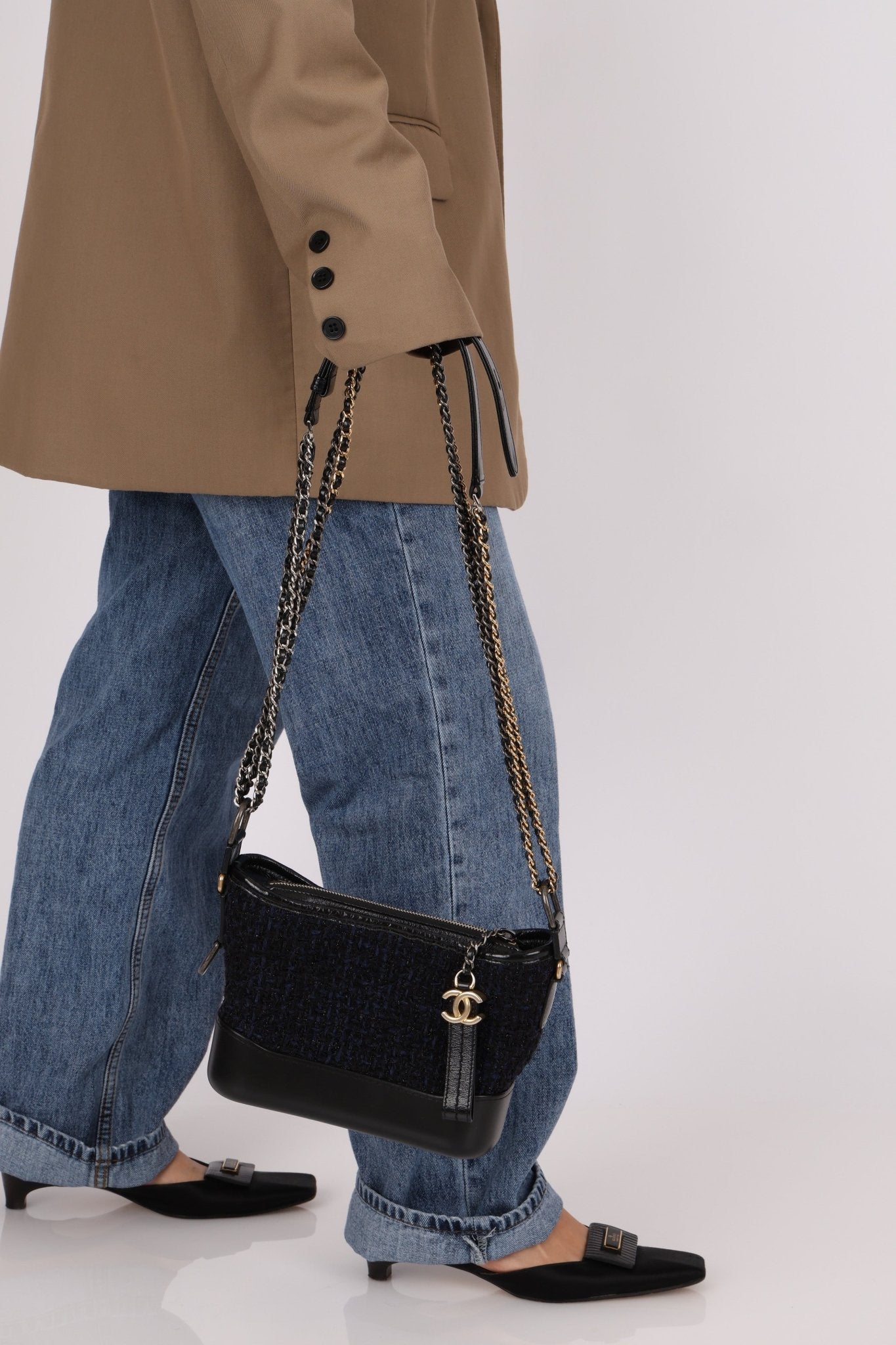 Chanel Tweed Calfskin Small Gabrielle Hobo - FashioNica