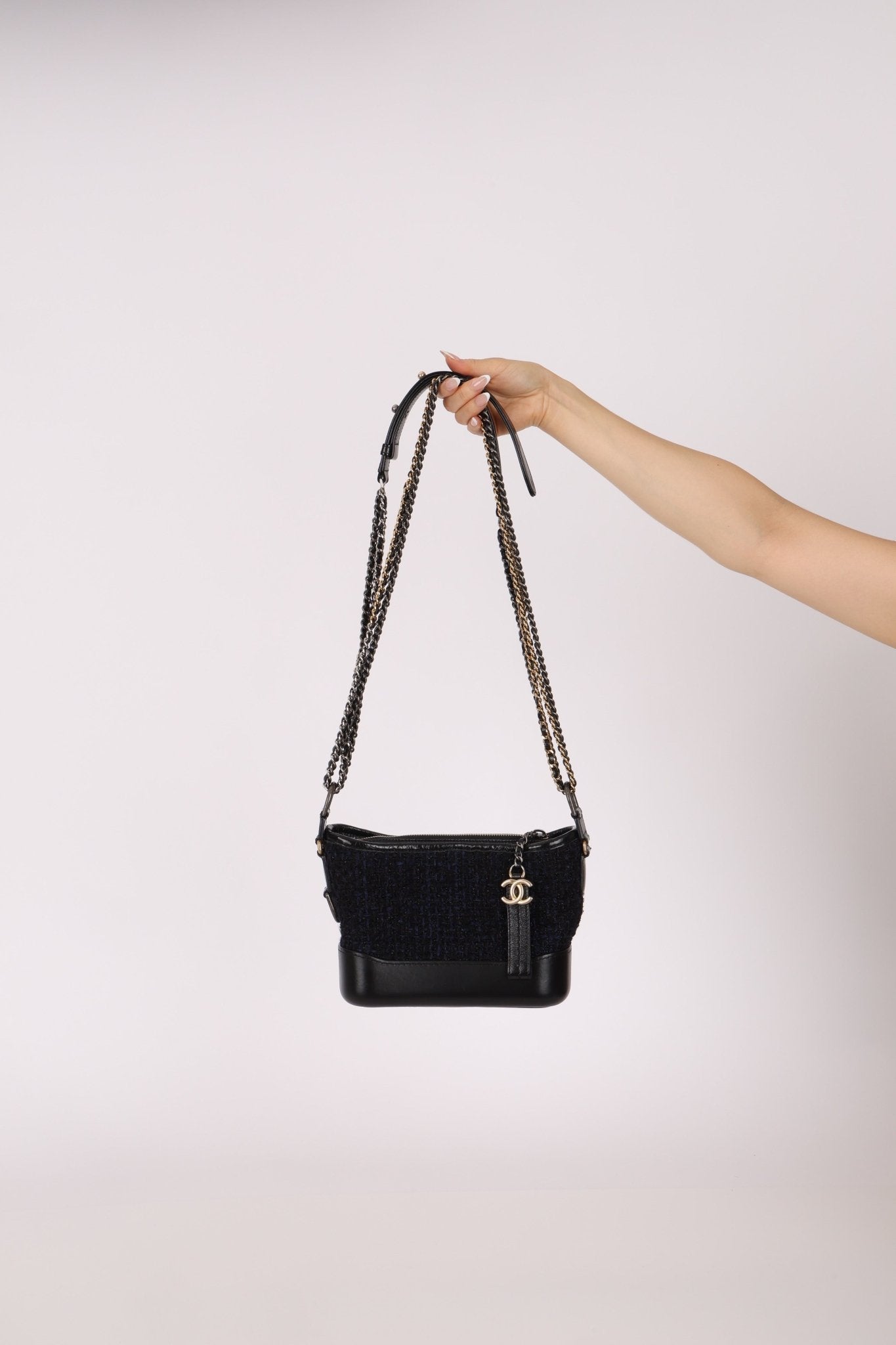 Chanel Tweed Calfskin Small Gabrielle Hobo - FashioNica