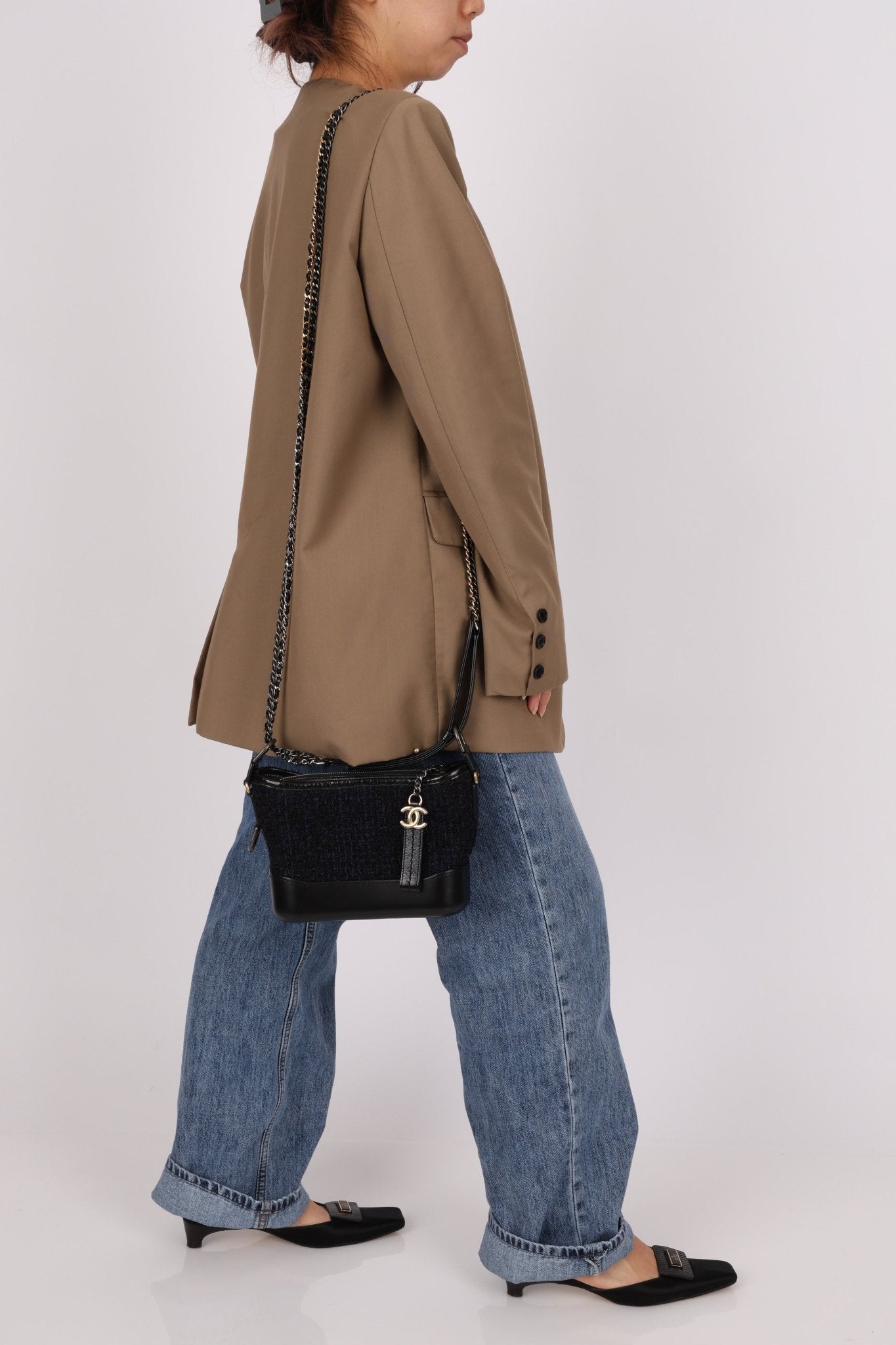 Chanel Tweed Calfskin Small Gabrielle Hobo - FashioNica