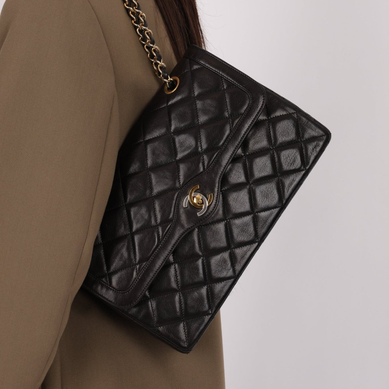 Chanel Vintage 1991 Lambskin Two - Tone Double Flap - FashioNica