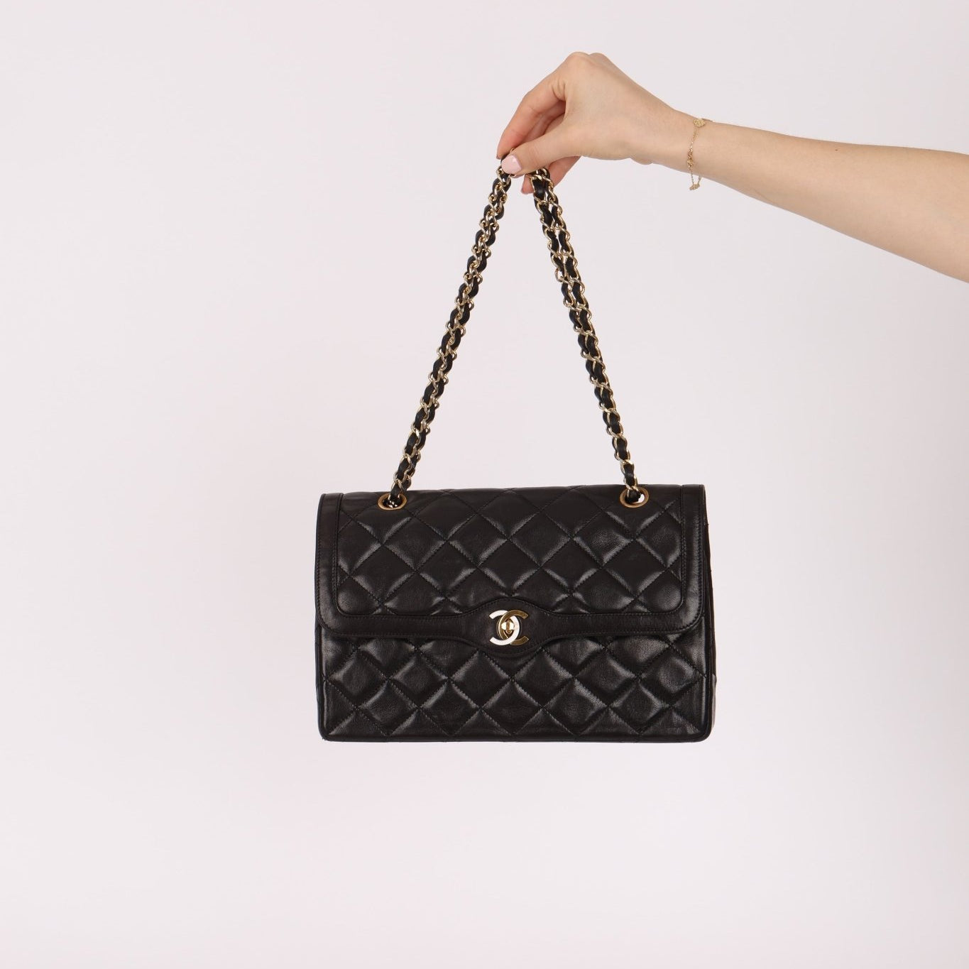 Chanel Vintage 1991 Lambskin Two - Tone Double Flap - FashioNica