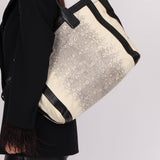 Chloe Opal & Black Embossed Ring Lizard Allison Tote Bag - FashioNica