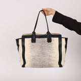 Chloe Opal & Black Embossed Ring Lizard Allison Tote Bag - FashioNica
