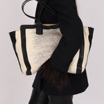 Chloe Opal & Black Embossed Ring Lizard Allison Tote Bag - FashioNica