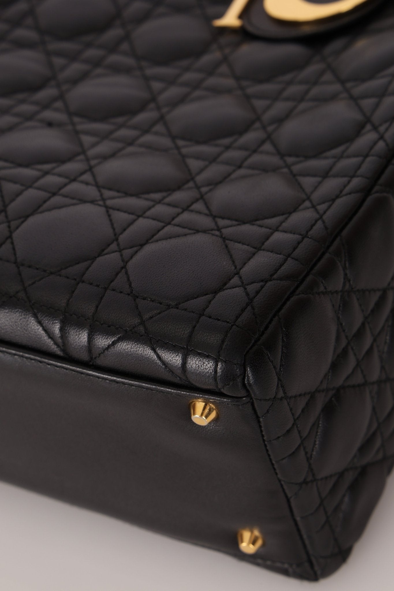 Christian Dior 1990s Cannage Large Lady Dior GHW - FashioNica