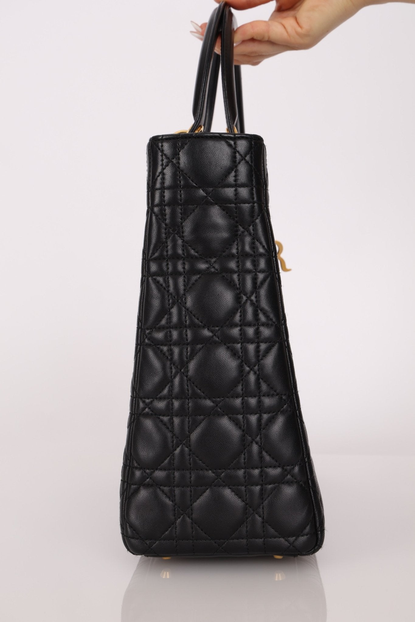 Christian Dior 1990s Cannage Large Lady Dior GHW - FashioNica