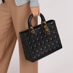 Christian Dior 1990s Cannage Large Lady Dior GHW - FashioNica