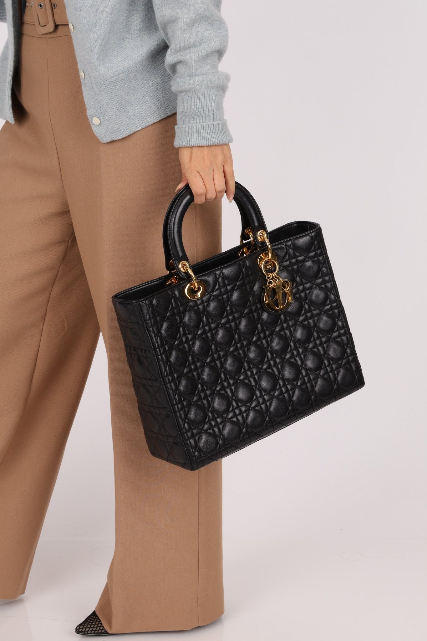 Christian Dior 1990s Cannage Large Lady Dior GHW - FashioNica