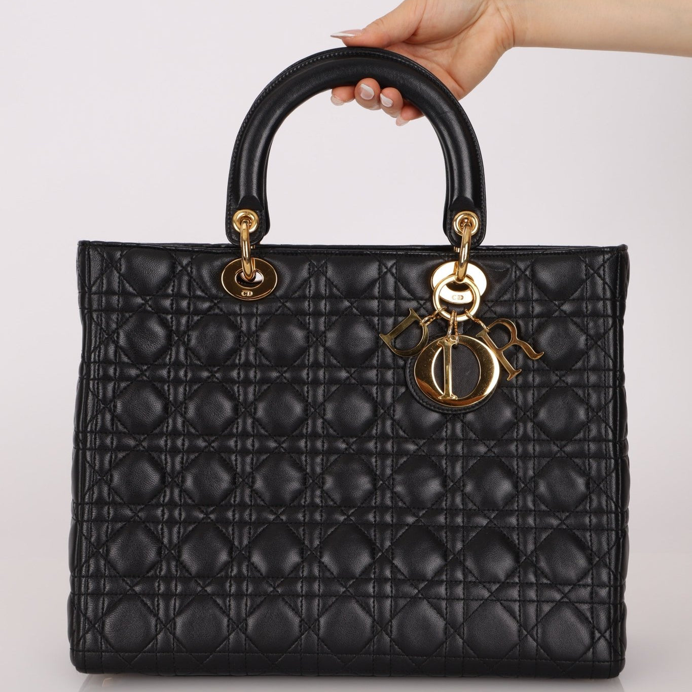 Christian Dior 1990s Cannage Large Lady Dior GHW - FashioNica