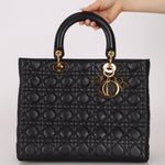 Christian Dior 1990s Cannage Large Lady Dior GHW - FashioNica