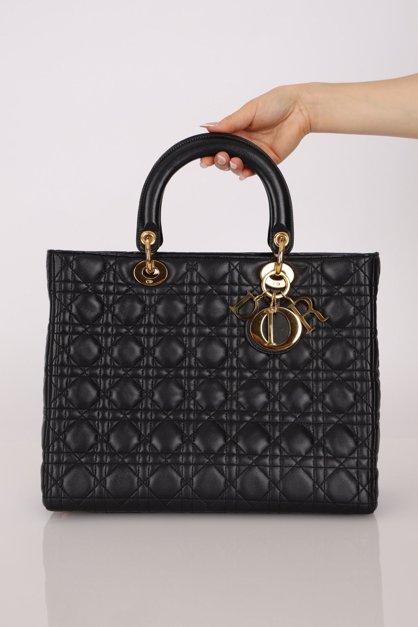 Christian Dior 1990s Cannage Large Lady Dior GHW - FashioNica