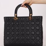 Christian Dior 1990s Cannage Large Lady Dior GHW - FashioNica