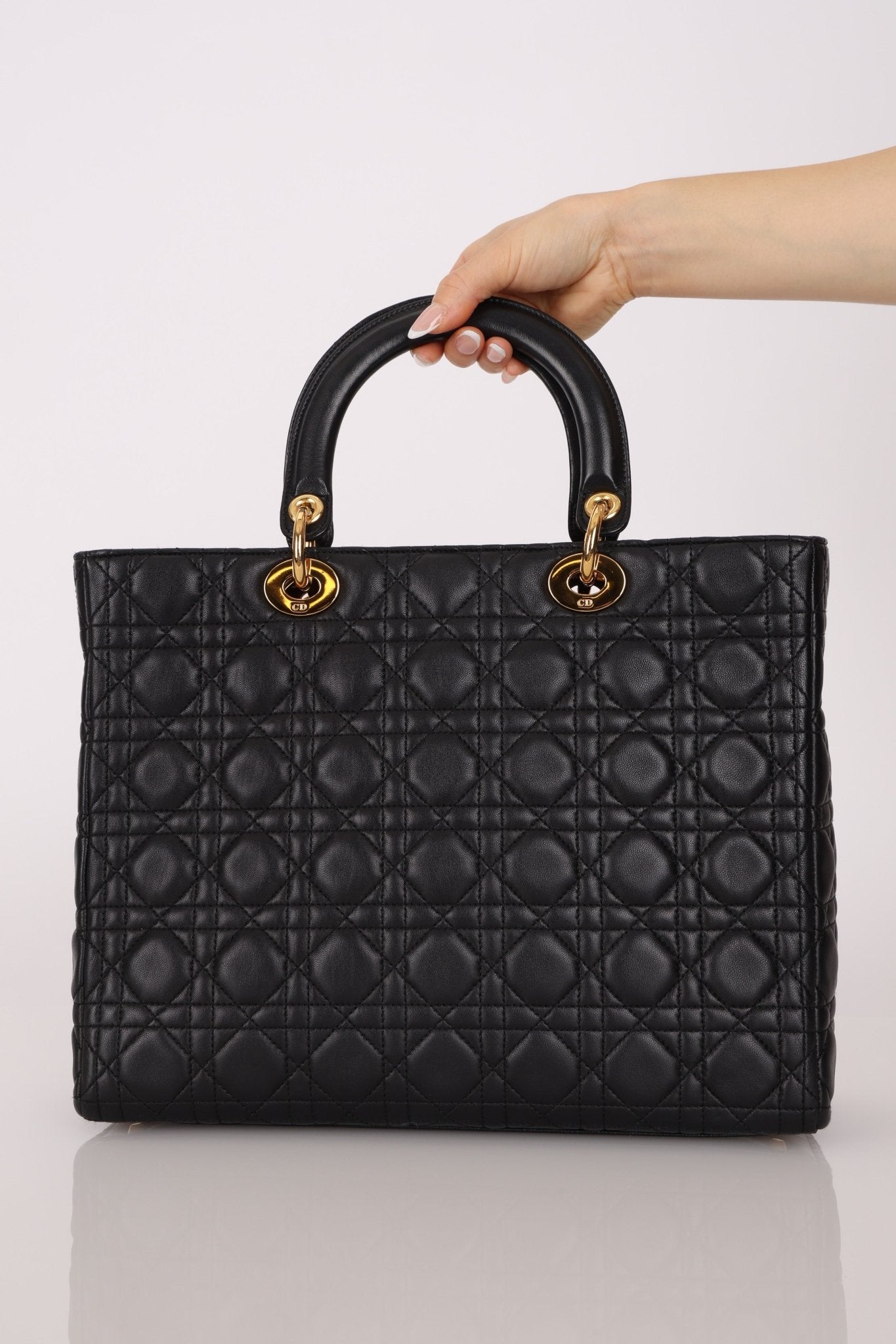 Christian Dior 1990s Cannage Large Lady Dior GHW - FashioNica