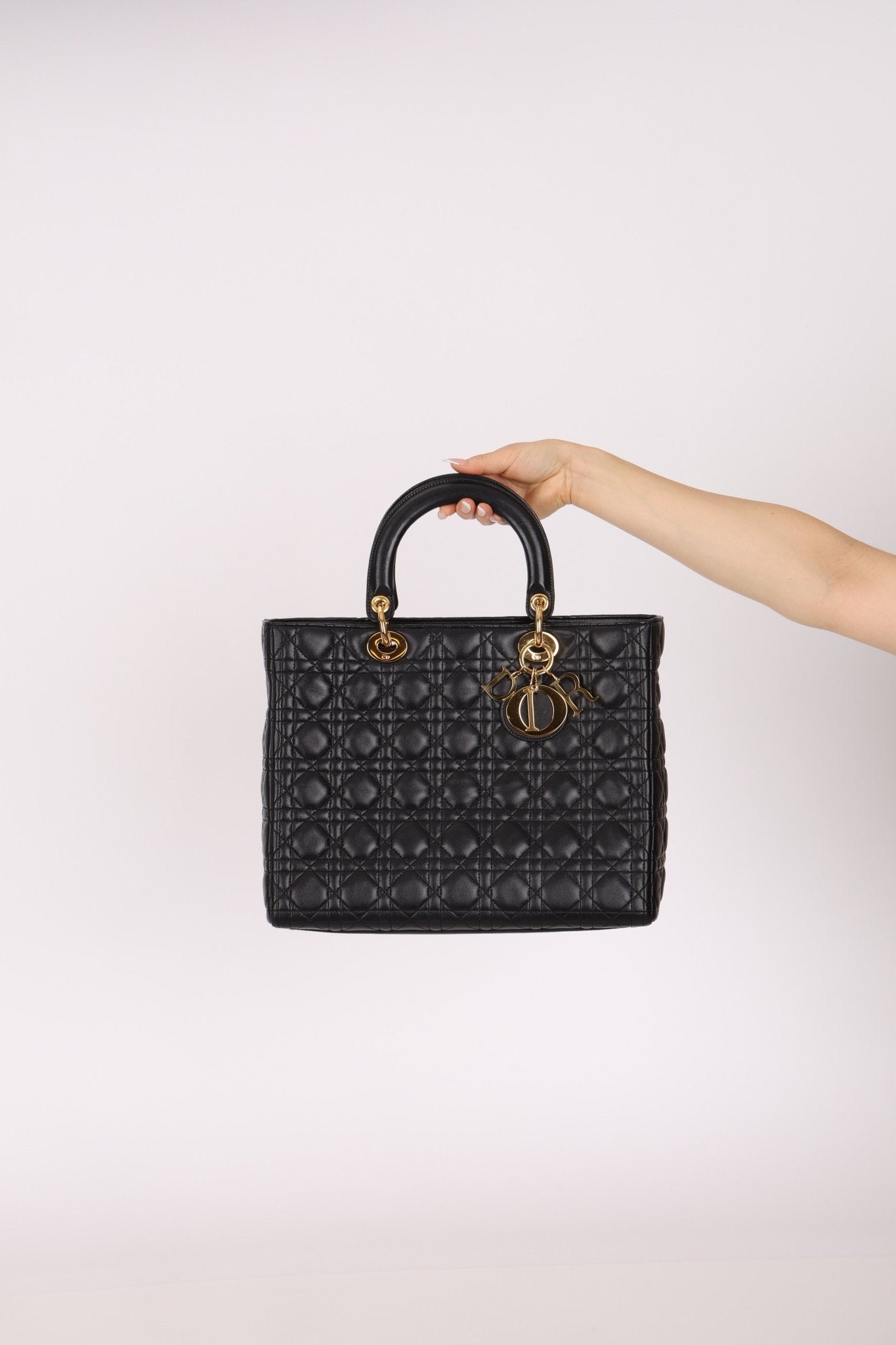 Christian Dior 1990s Cannage Large Lady Dior GHW - FashioNica