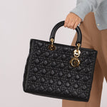 Christian Dior 1990s Cannage Large Lady Dior GHW - FashioNica