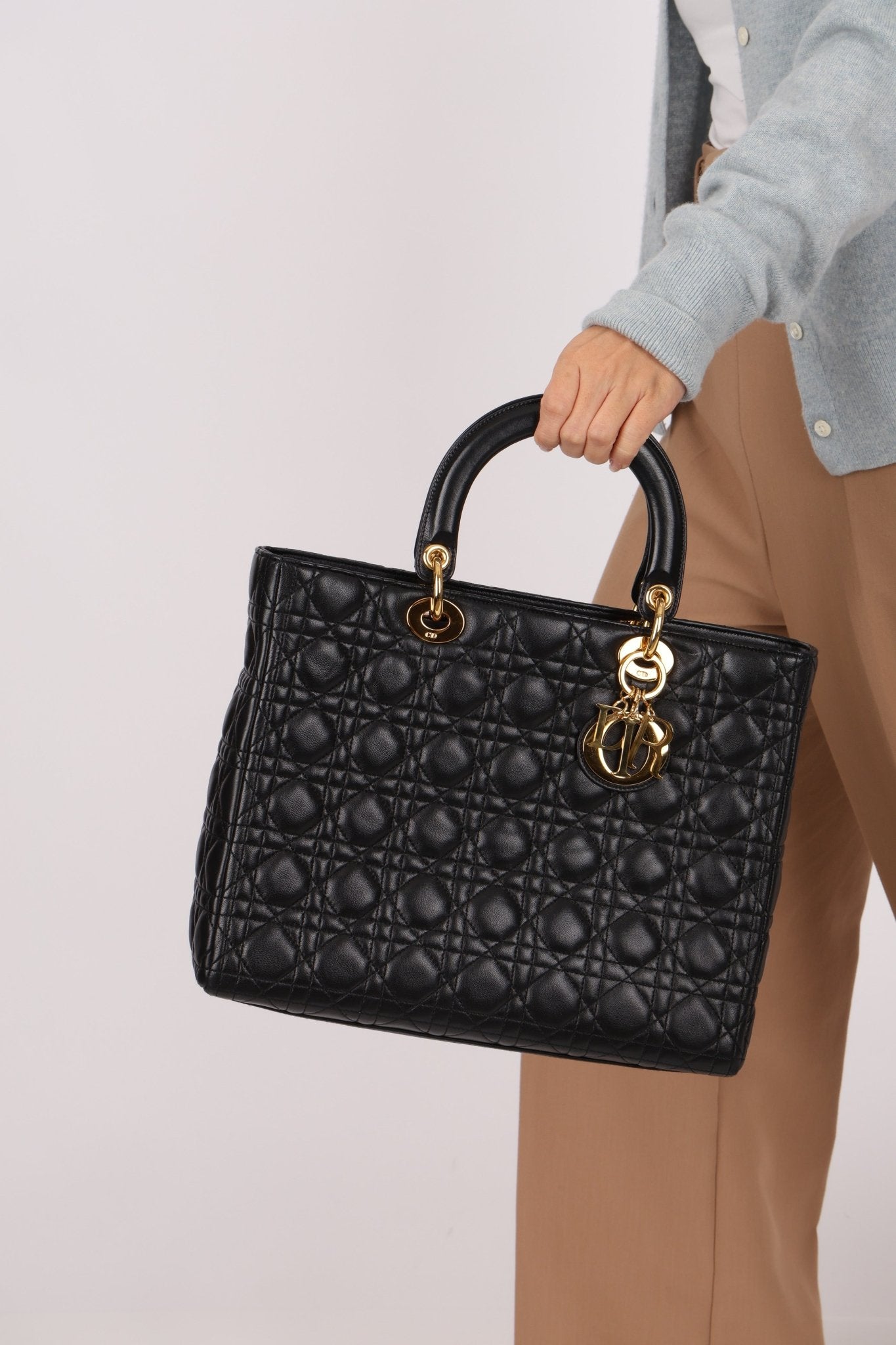 Christian Dior 1990s Cannage Large Lady Dior GHW - FashioNica