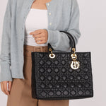 Christian Dior 1990s Cannage Large Lady Dior GHW - FashioNica