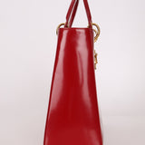 Dior 1997 Boxcalf Large Lady Dior with Strap - FashioNica