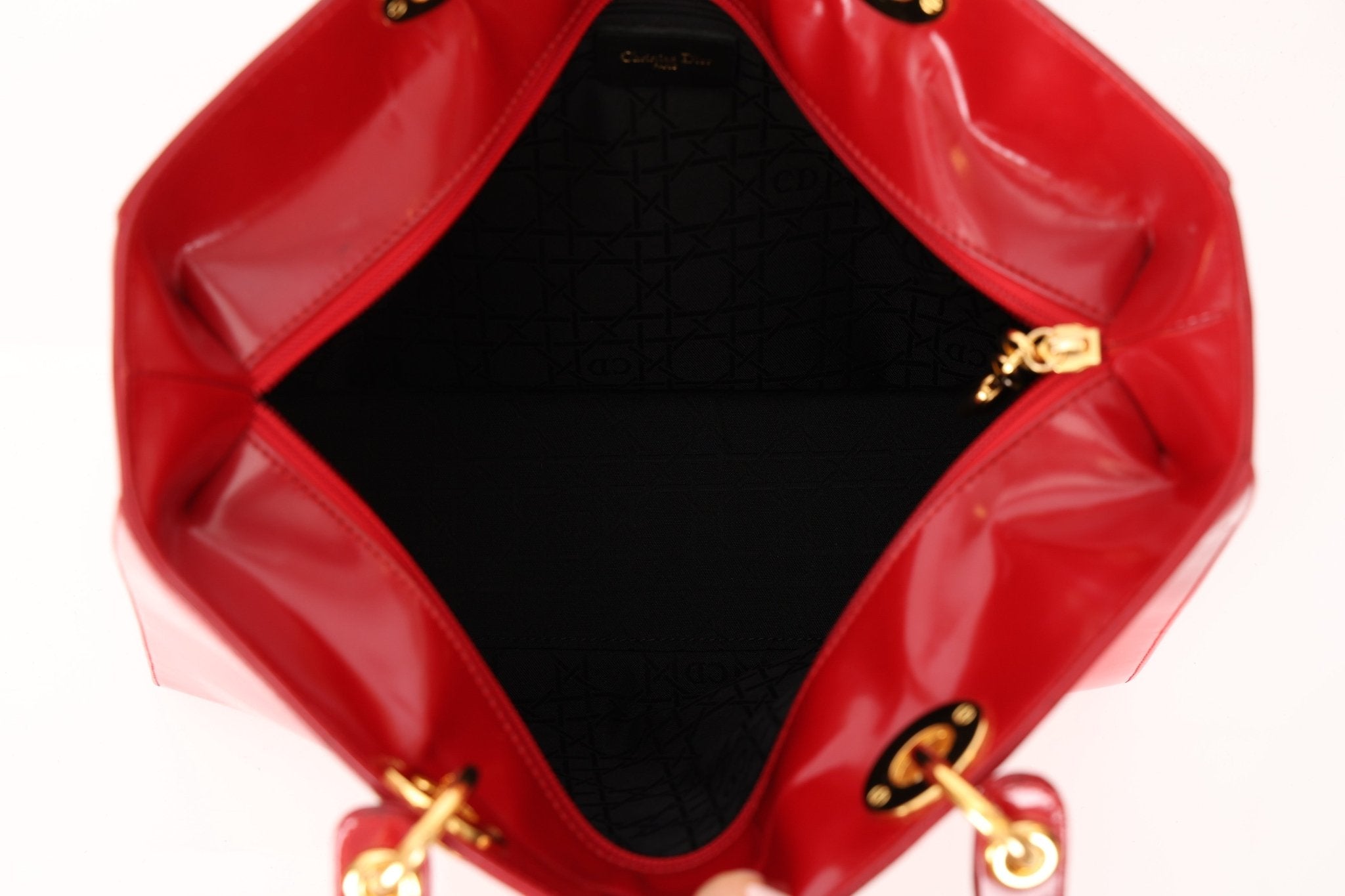 Dior 1997 Boxcalf Large Lady Dior with Strap - FashioNica