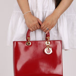 Dior 1997 Boxcalf Large Lady Dior with Strap - FashioNica