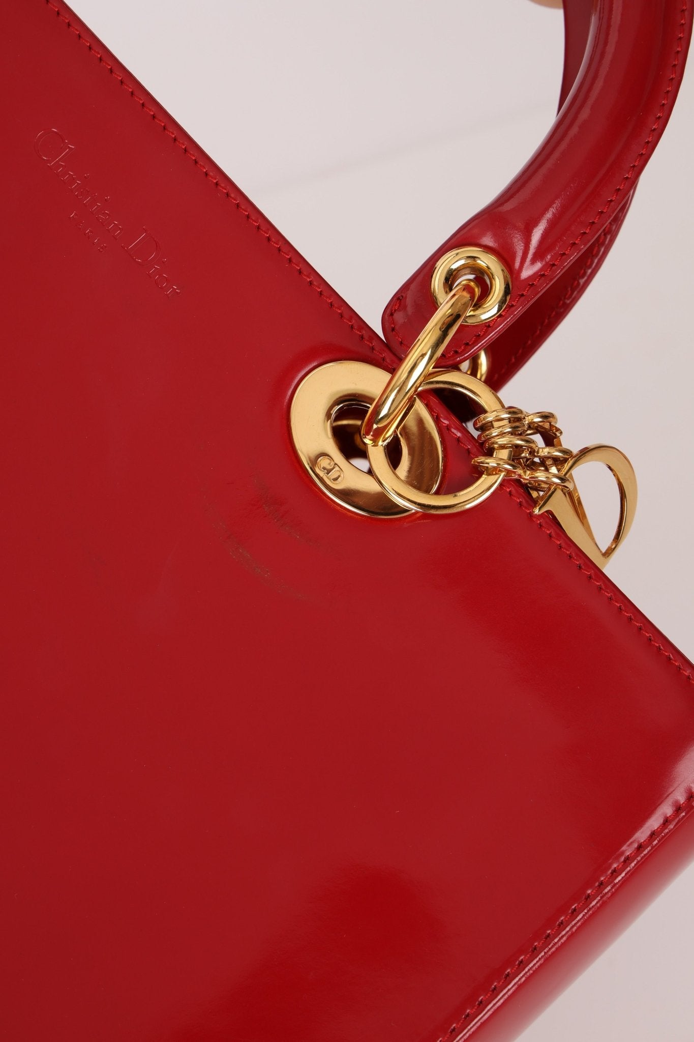 Dior 1997 Boxcalf Large Lady Dior with Strap - FashioNica