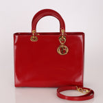 Dior 1997 Boxcalf Large Lady Dior with Strap - FashioNica