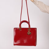 Dior 1997 Boxcalf Large Lady Dior with Strap - FashioNica