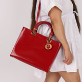 Dior 1997 Boxcalf Large Lady Dior with Strap - FashioNica