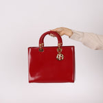 Dior 1997 Boxcalf Large Lady Dior with Strap - FashioNica
