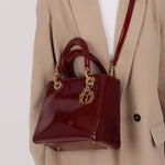Dior 2000 Wine Red Diorissimo Patent Medium Lady - FashioNica