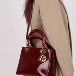Dior 2000 Wine Red Diorissimo Patent Medium Lady - FashioNica