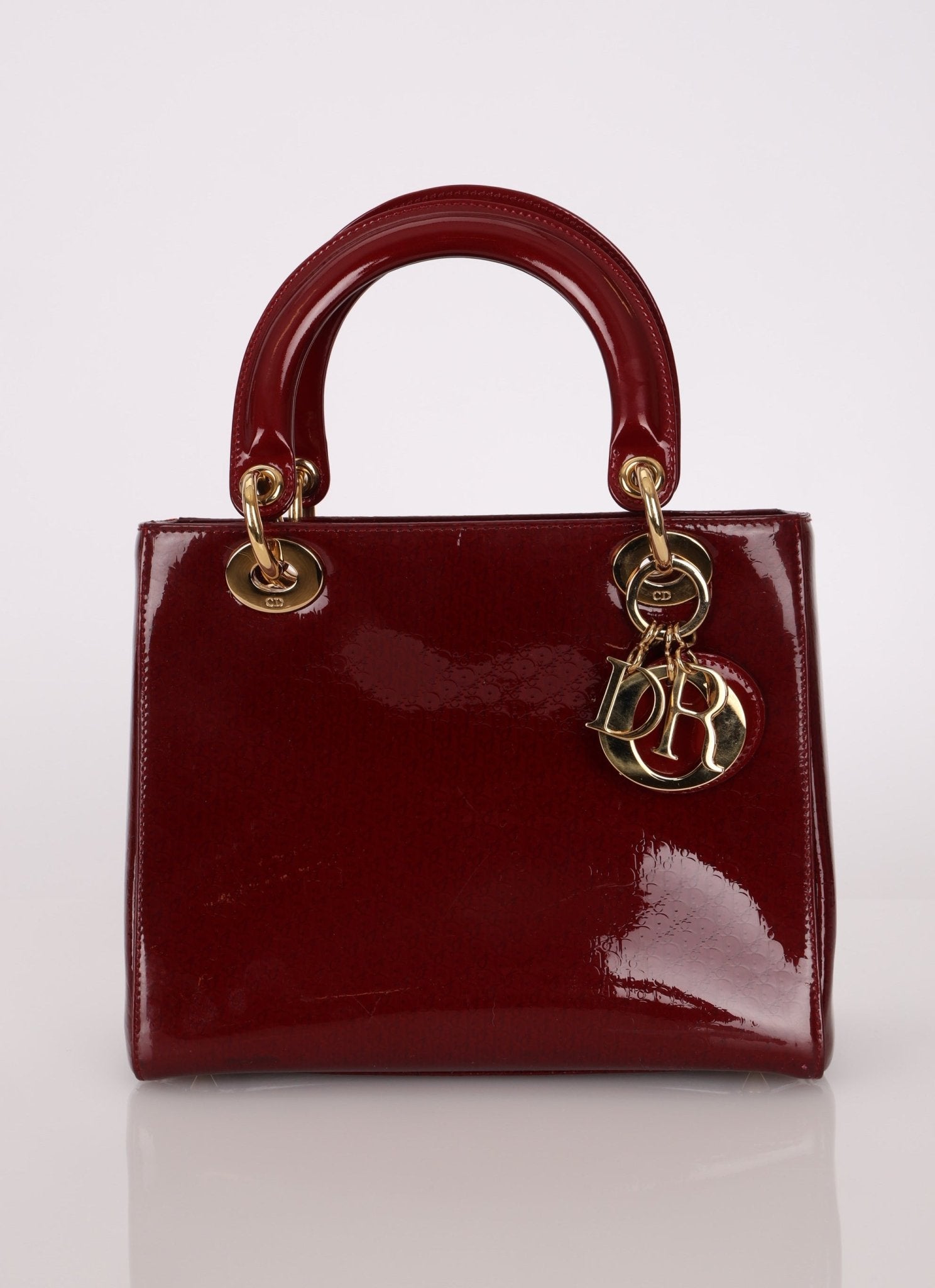 Dior 2000 Wine Red Diorissimo Patent Medium Lady - FashioNica