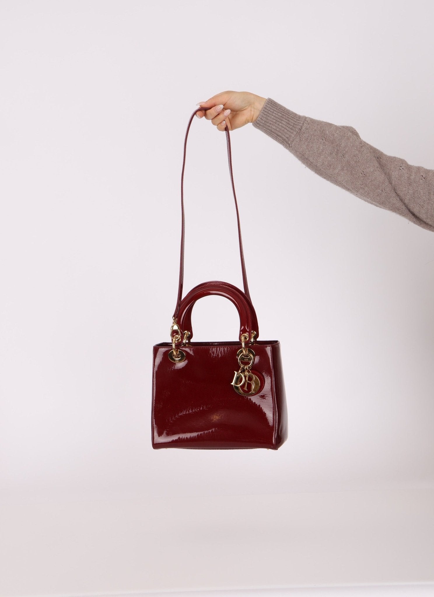 Dior 2000 Wine Red Diorissimo Patent Medium Lady - FashioNica