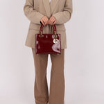 Dior 2000 Wine Red Diorissimo Patent Medium Lady - FashioNica