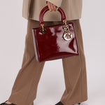 Dior 2000 Wine Red Diorissimo Patent Medium Lady - FashioNica
