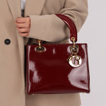 Dior 2000 Wine Red Diorissimo Patent Medium Lady - FashioNica