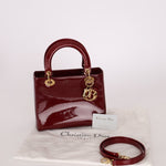 Dior 2000 Wine Red Diorissimo Patent Medium Lady - FashioNica