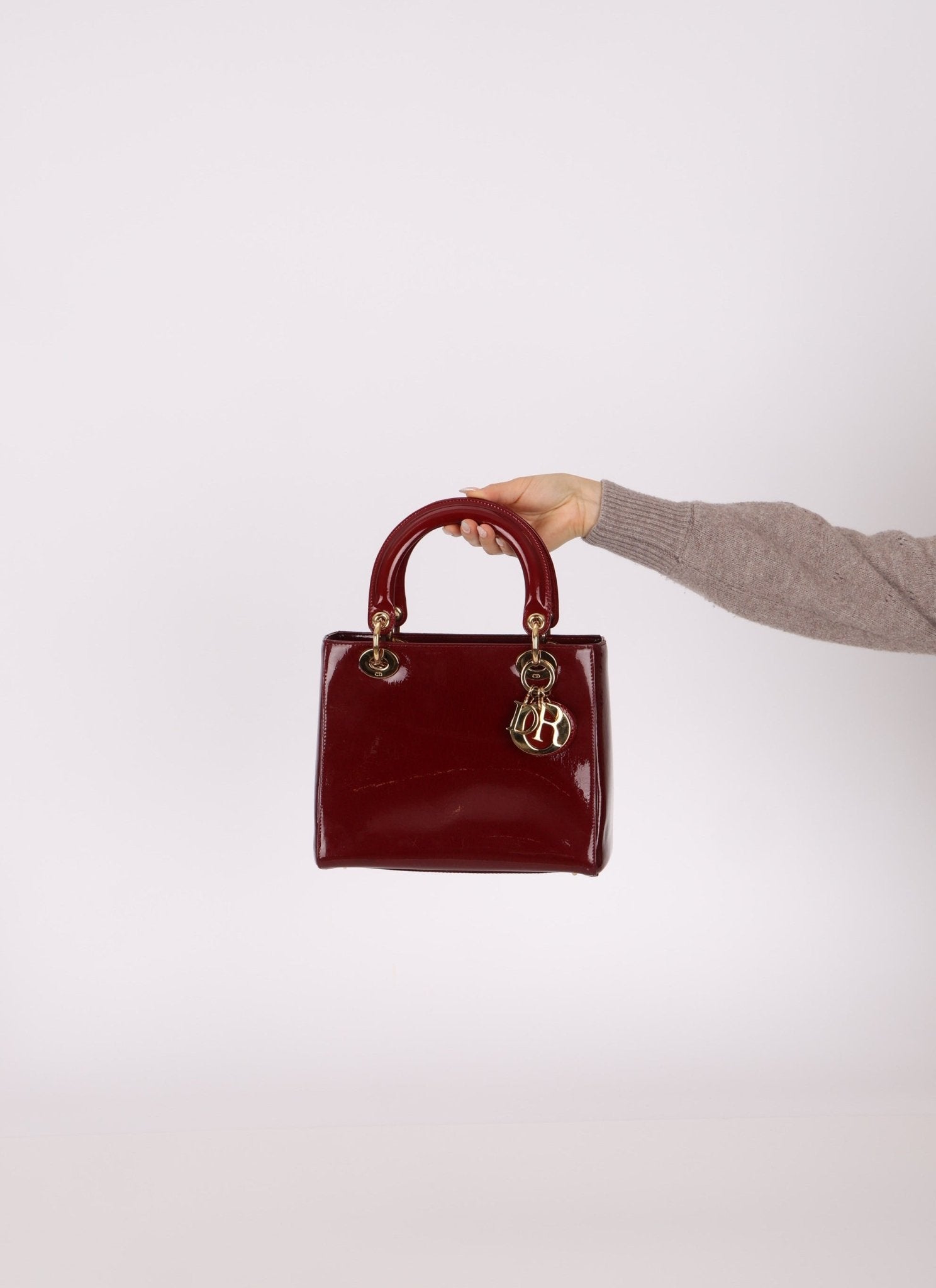 Dior 2000 Wine Red Diorissimo Patent Medium Lady - FashioNica