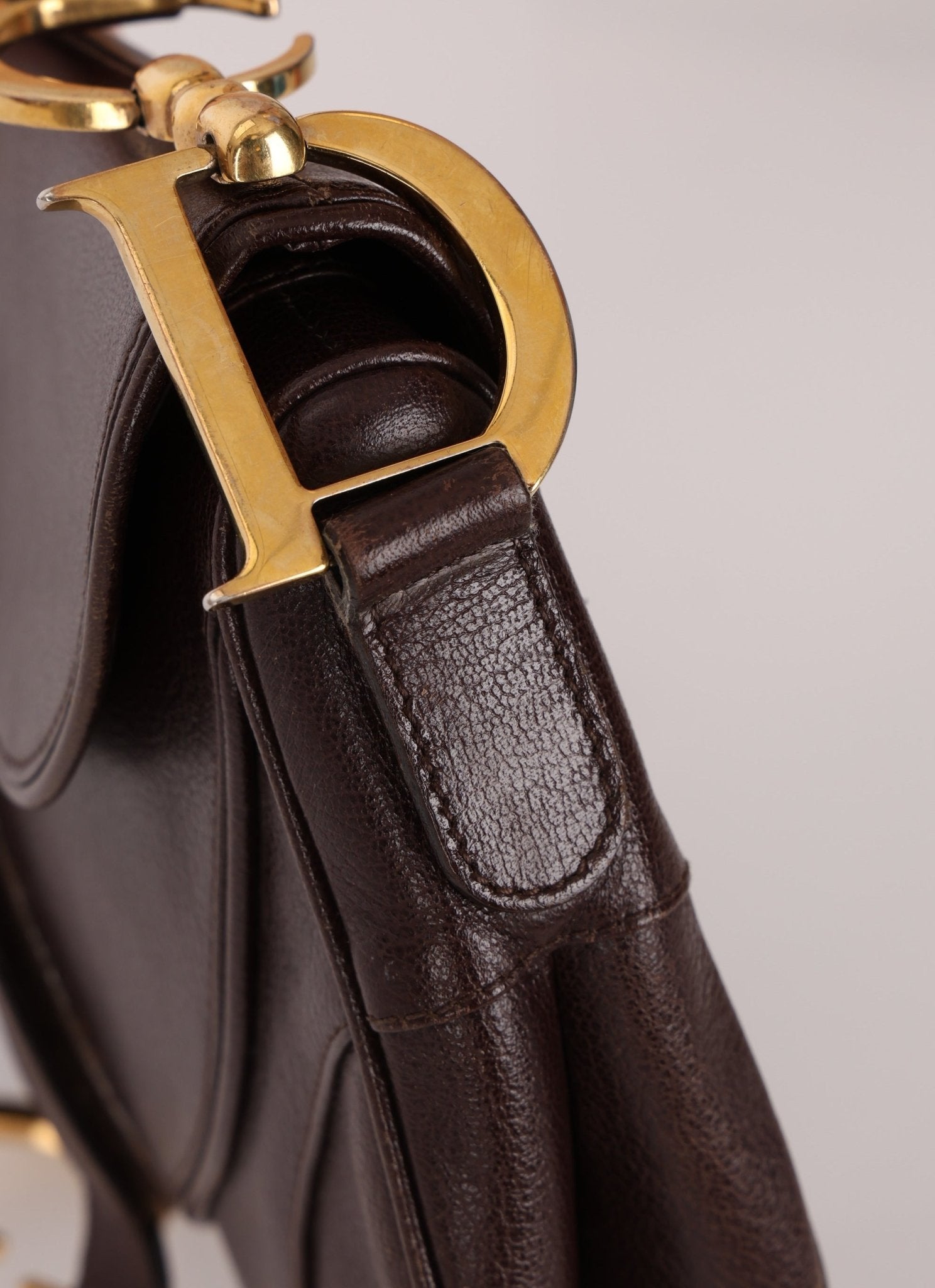 Dior 2001 Chocolate Calfskin Double Saddle Bag - FashioNica