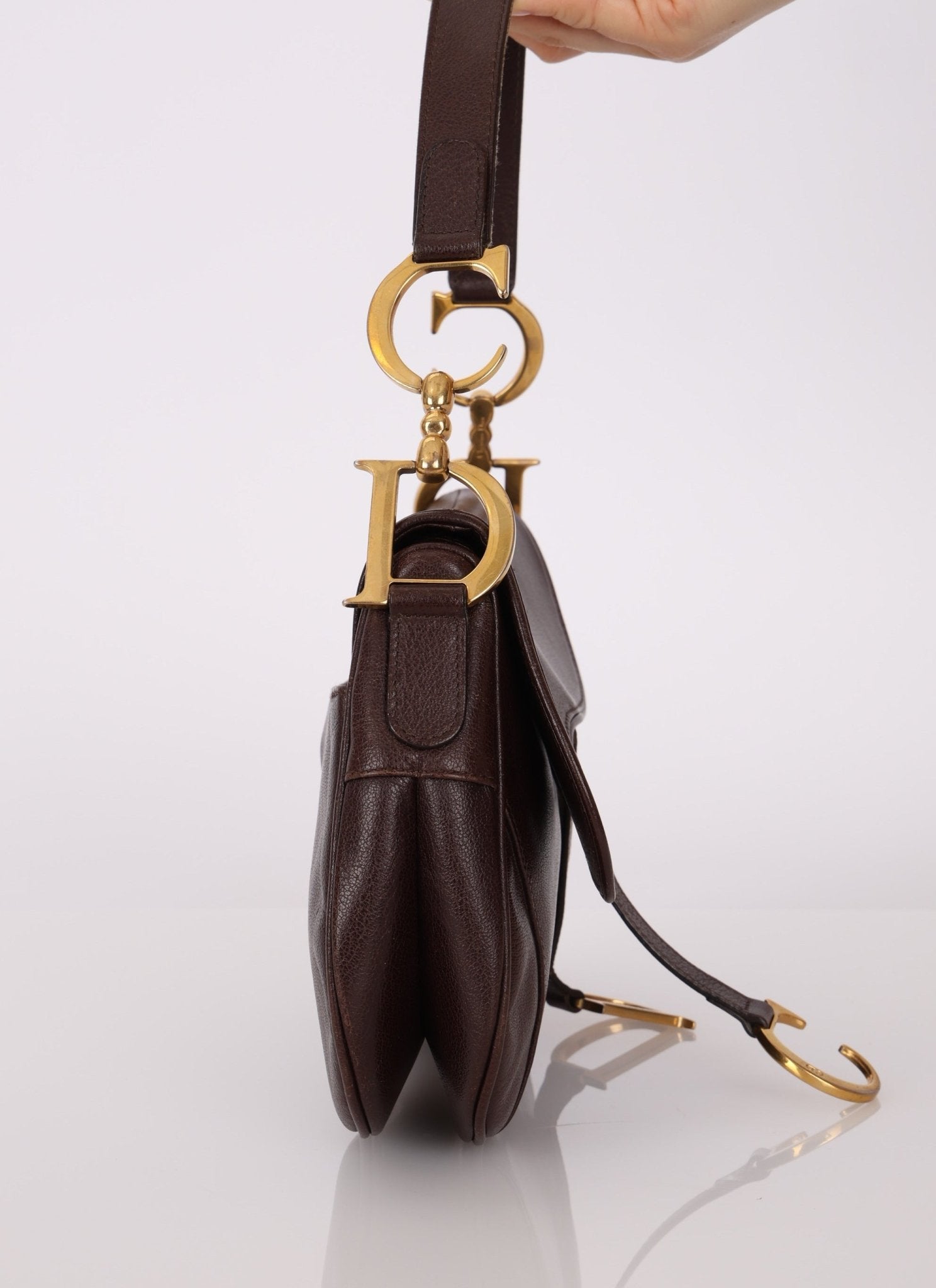 Dior 2001 Chocolate Calfskin Double Saddle Bag - FashioNica