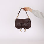 Dior 2001 Chocolate Calfskin Double Saddle Bag - FashioNica