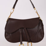 Dior 2001 Chocolate Calfskin Double Saddle Bag - FashioNica